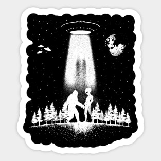 Alien And Bigfoot Sticker